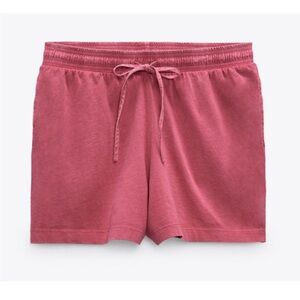 Zara Washed Effect Cotton Drawstring Shorts